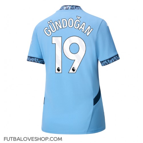 Dres Manchester City Ilkay Gundogan #19 Domáci pre Ženy 2024-25 Krátky Rukáv